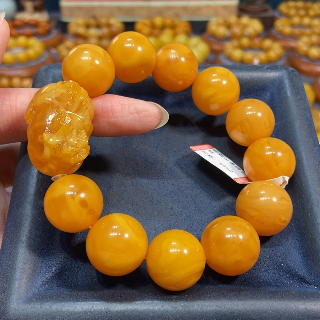 琥珀未镶嵌手链蜜蜡