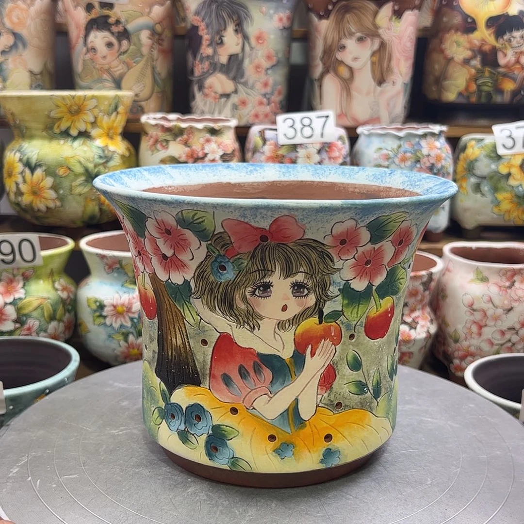 ****渡景德镇炫彩手绘口18高14