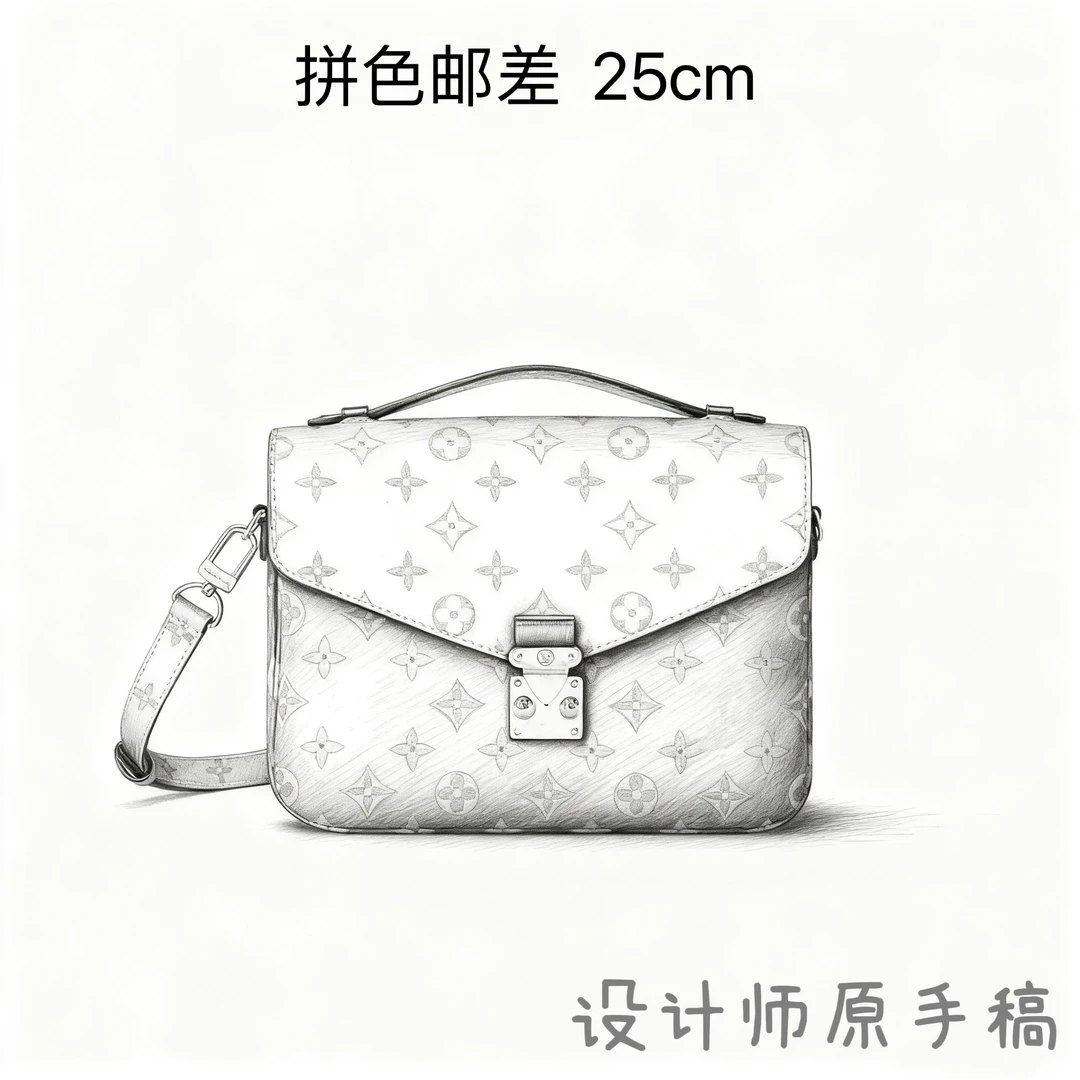 老花拼色 邮差 25cm【到货带原标】【带内标】单肩包@@1