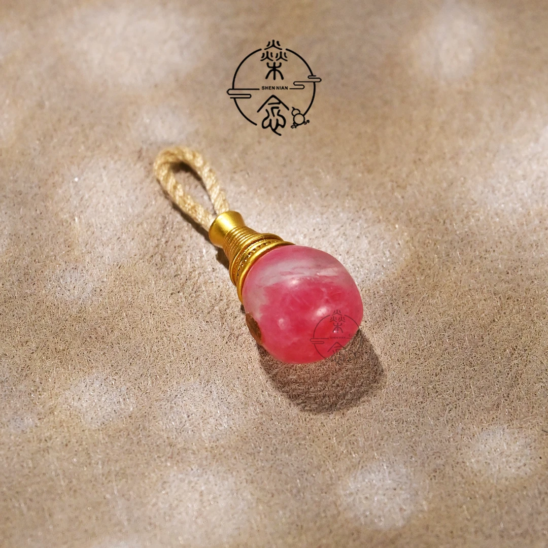 9MM樱花雨玉化透体蔷薇辉石分体三通文玩手串DIY配饰配珠佛塔佛头