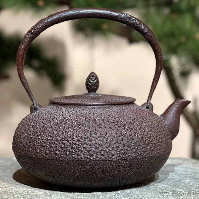 SM-T04铃木盛久工坊作龟甲霰纹平宝珠型铁壶