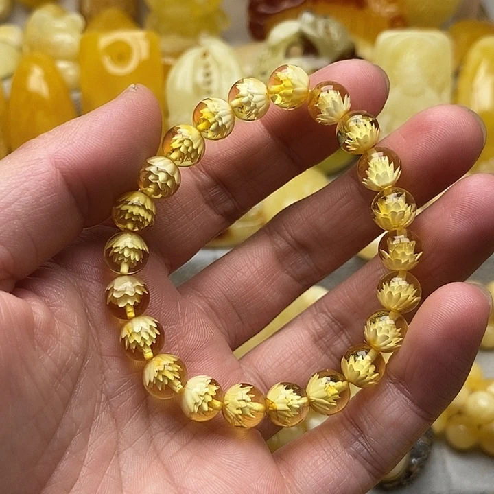 琥珀颈饰未镶嵌琥珀蜜蜡手串