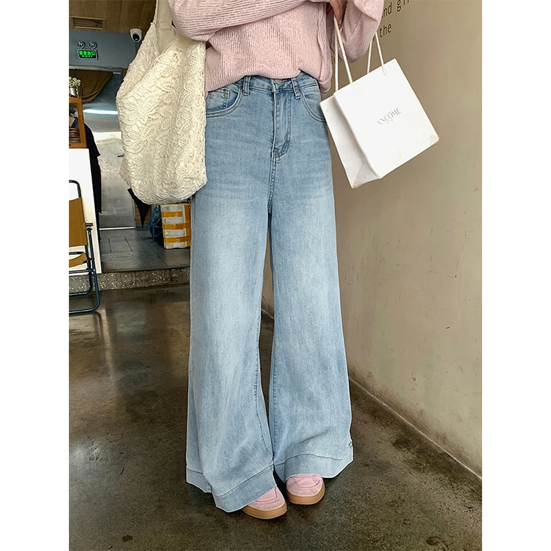 【捡漏专场】乌77时髦腿精微喇牛仔裤女高腰显瘦宽松阔腿裤拖地长裤