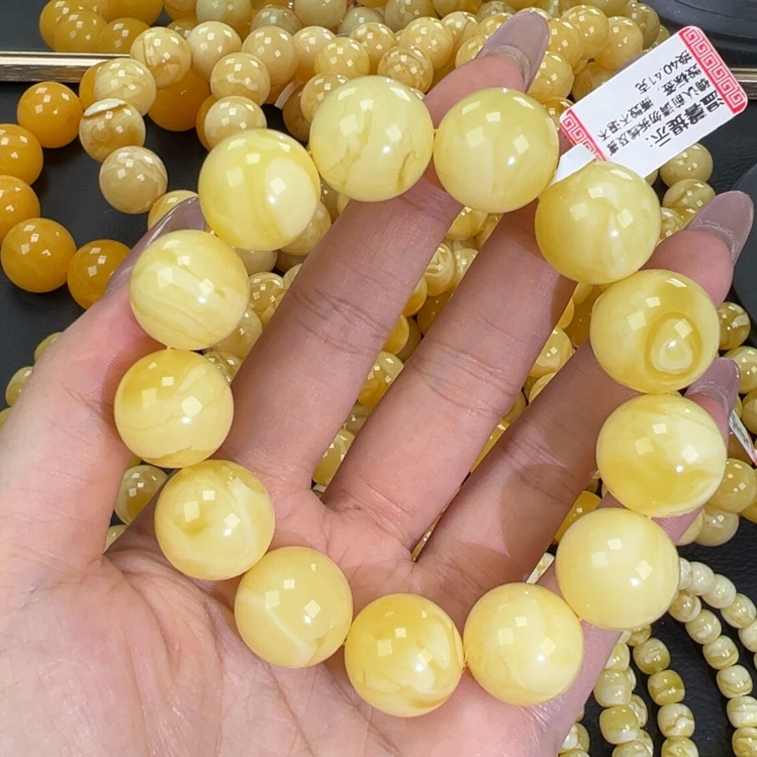 琥珀未镶嵌手链40.4白蜡妖花