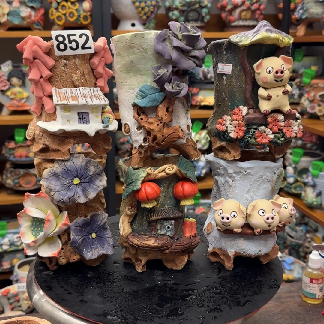 【闪购商品】陶瓷紫*晶粗陶手捏