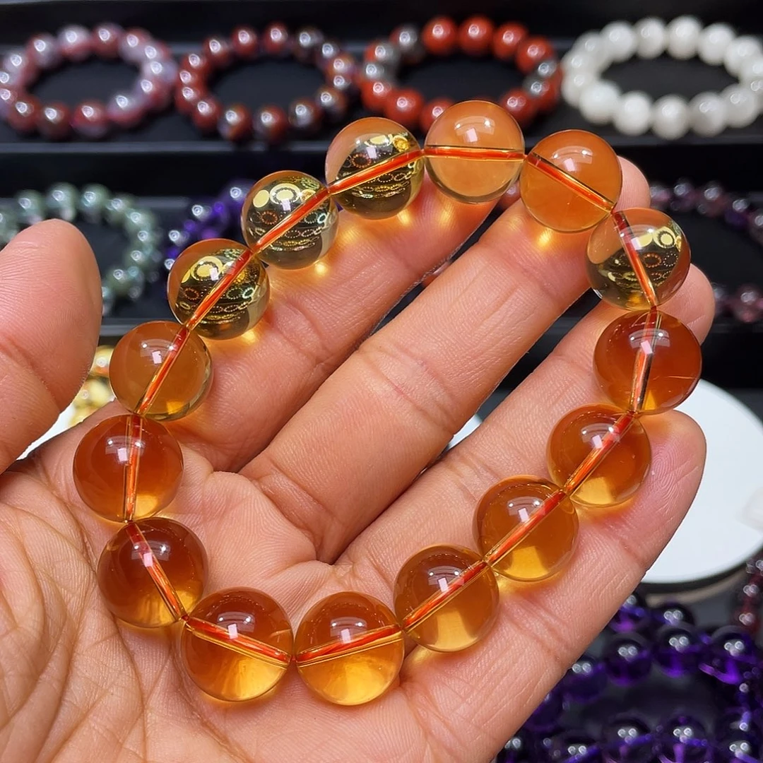 未镶嵌手链水晶巴西毕业级金红料15+m