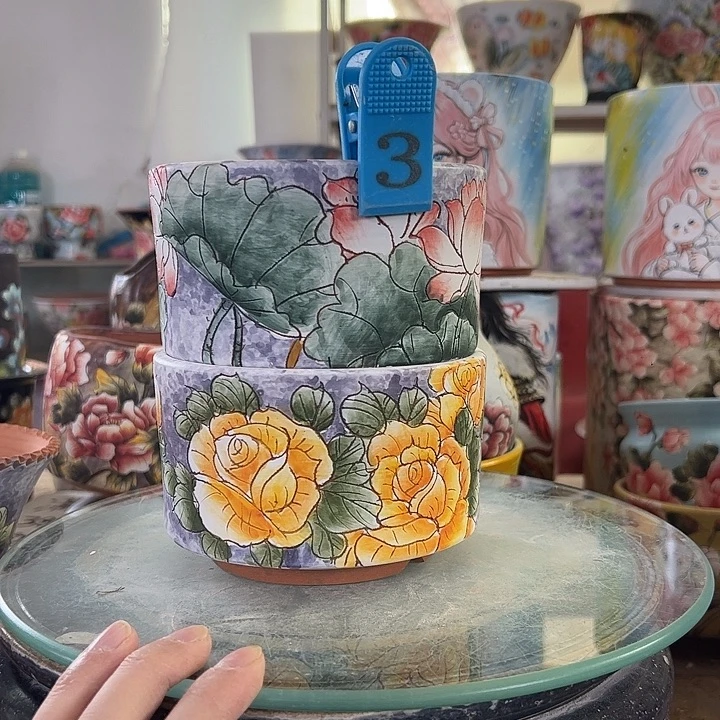 满38包邮 景德镇幸运花盆