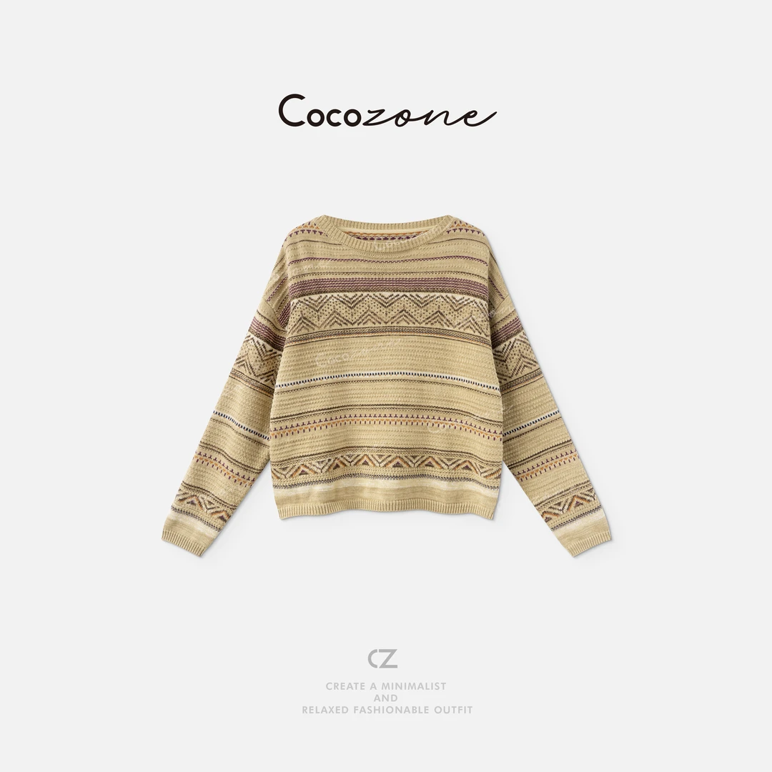 COCO ZONE 刘一一“劳伦毛衣”100棉长袖毛织上衣 CD1A1255