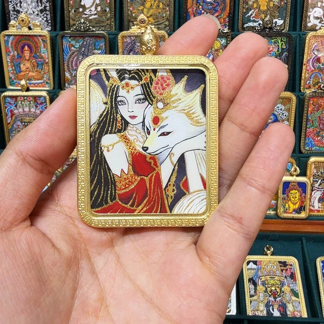 吊坠热贡纯手绘唐卡非遗文化