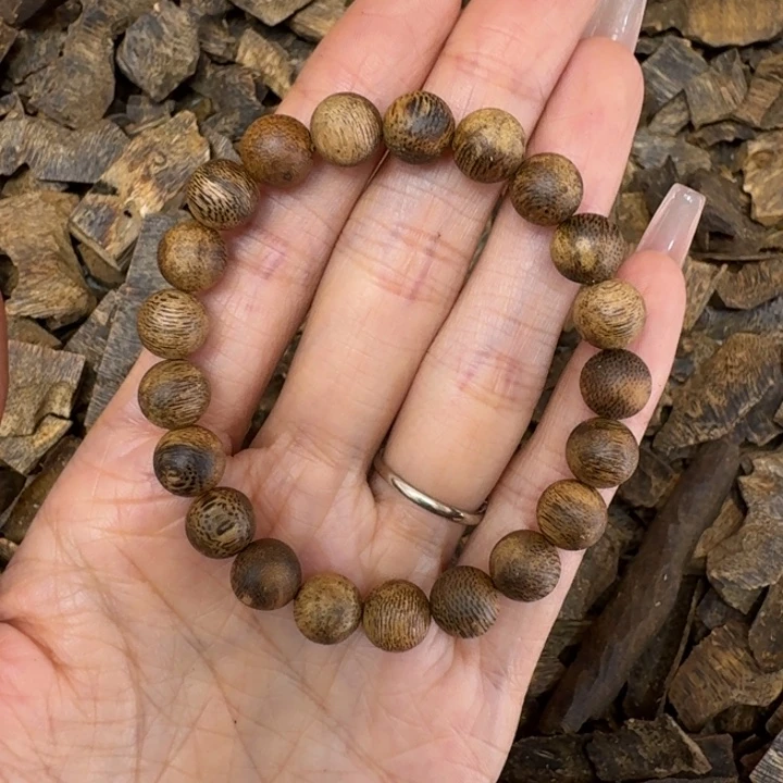 沉香木手串白棋虎斑多样性风货1