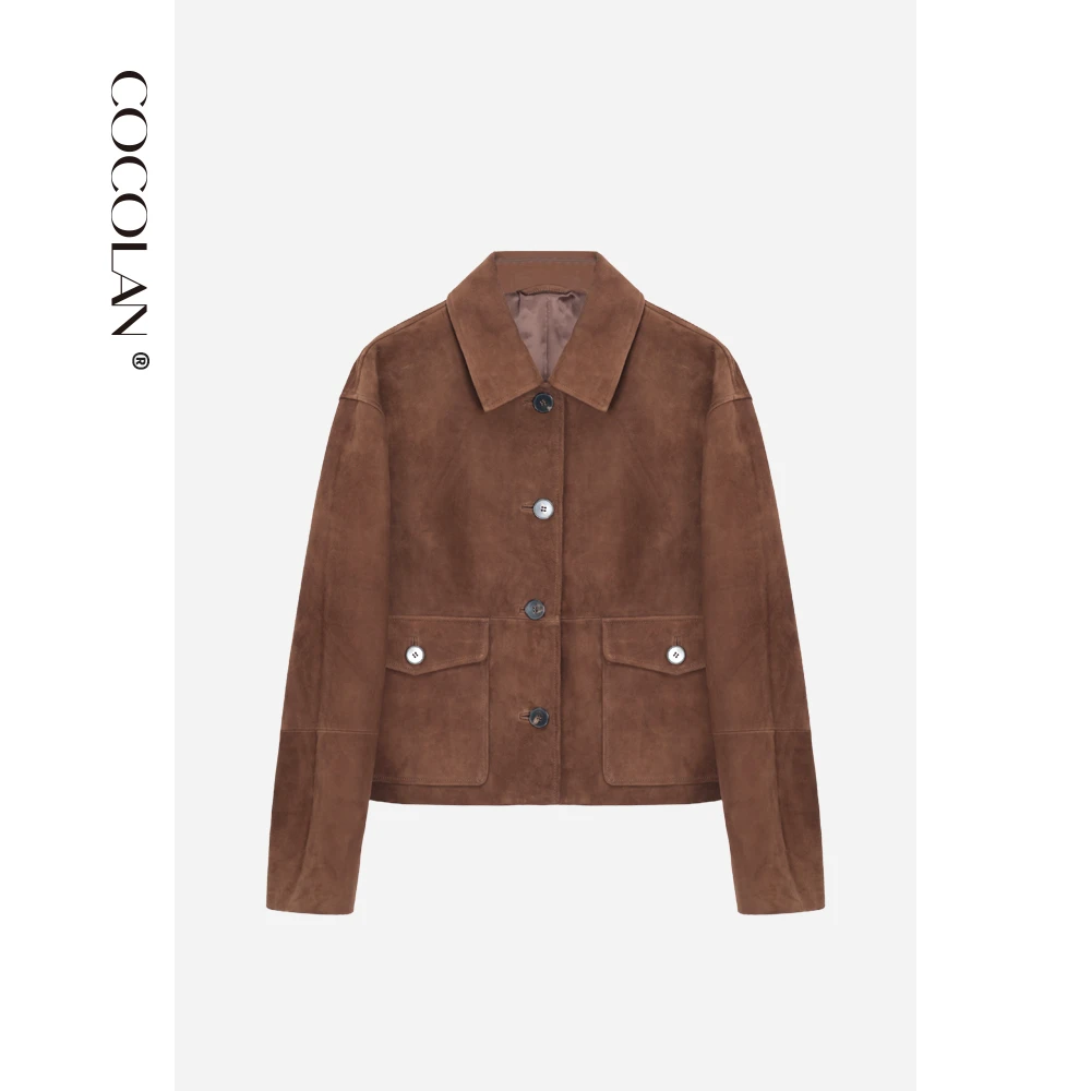 COCOLAN【罗马】100羊皮皮衣女夹克外套CL6PY2588