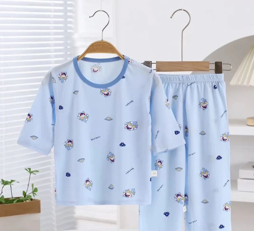 【一套】莱赛尔A类无骨儿童家居空调服7分袖套装薄款