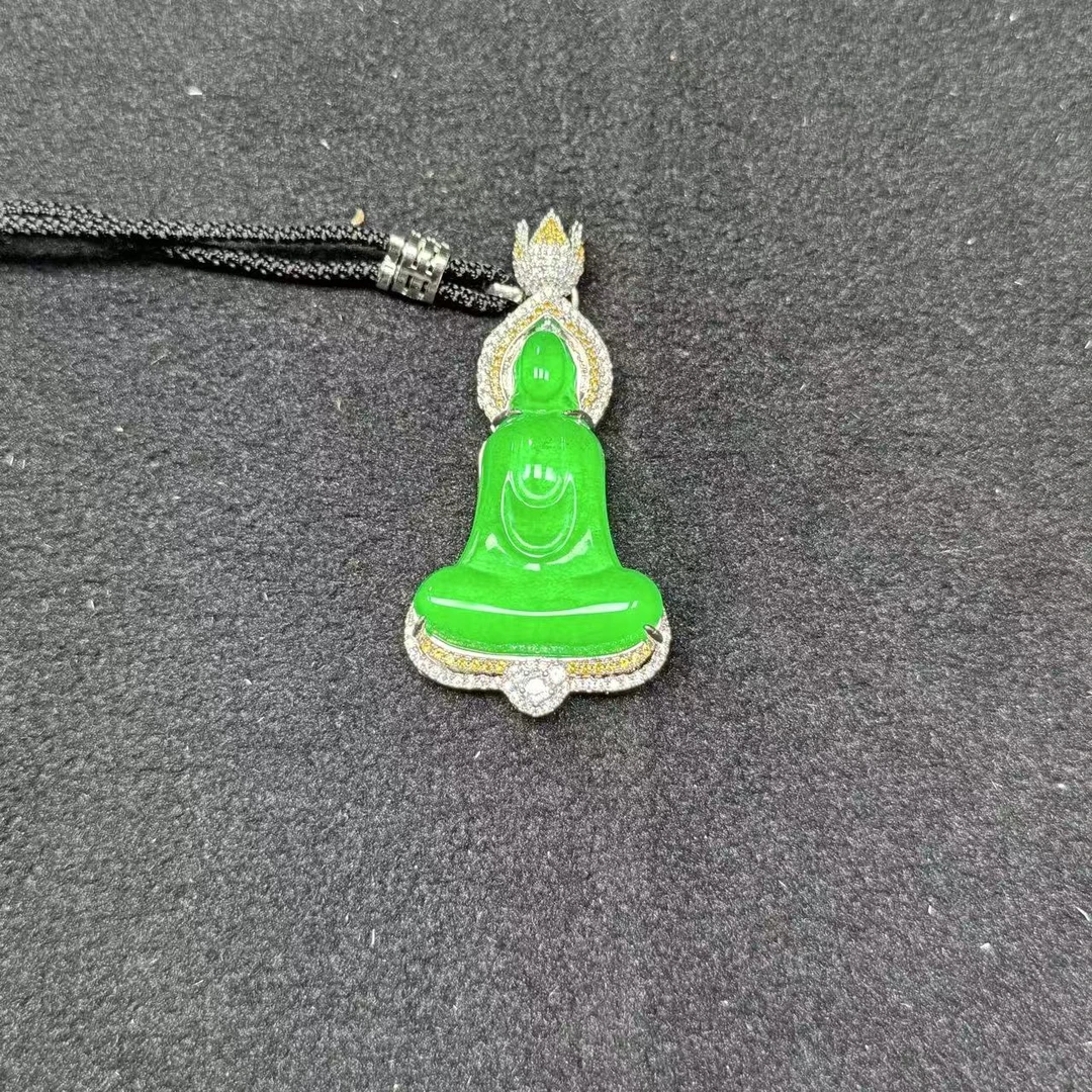 天然非洲翠冰阳绿无相佛吊坠 Y254—多样性发