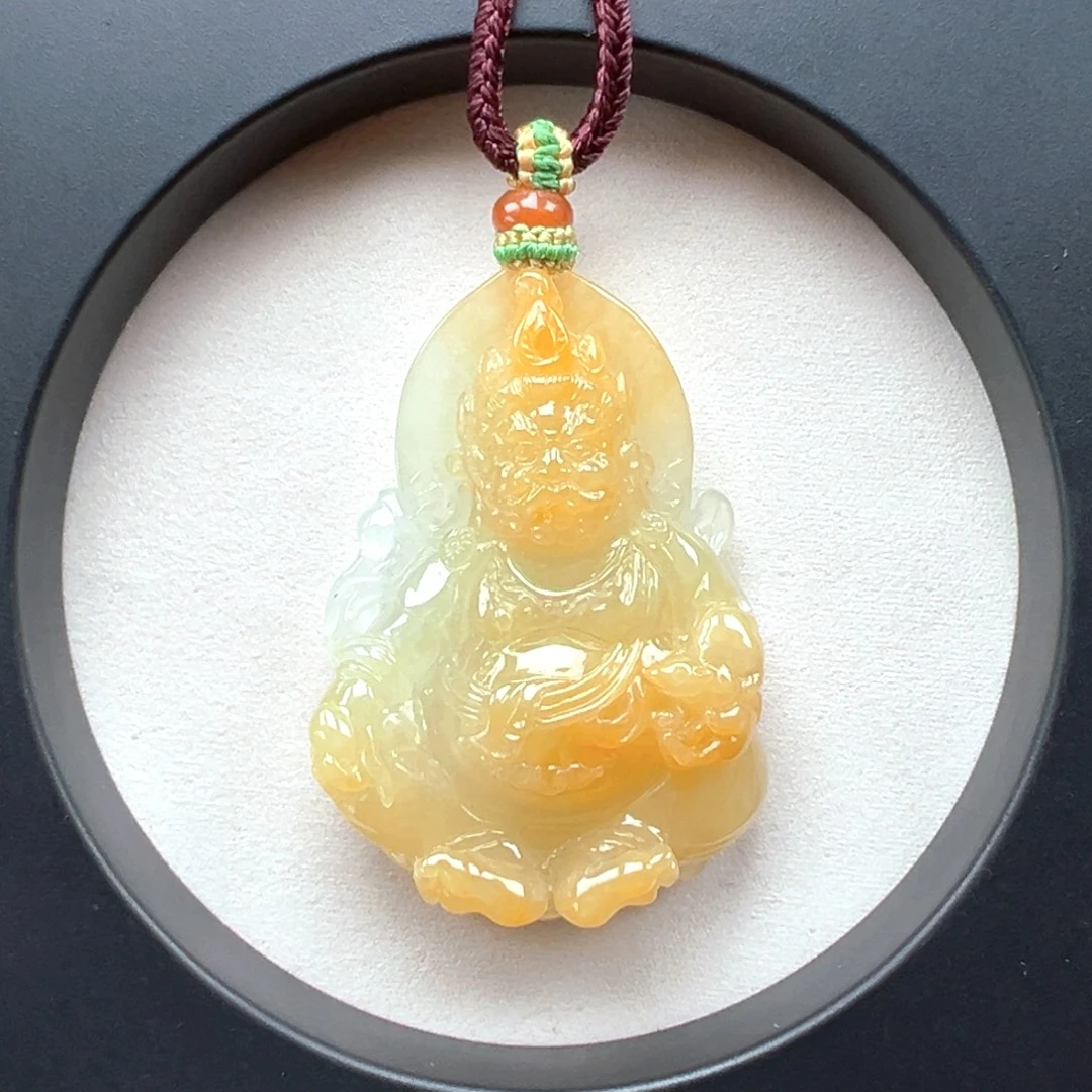 翡翠未镶嵌颈饰黄财神