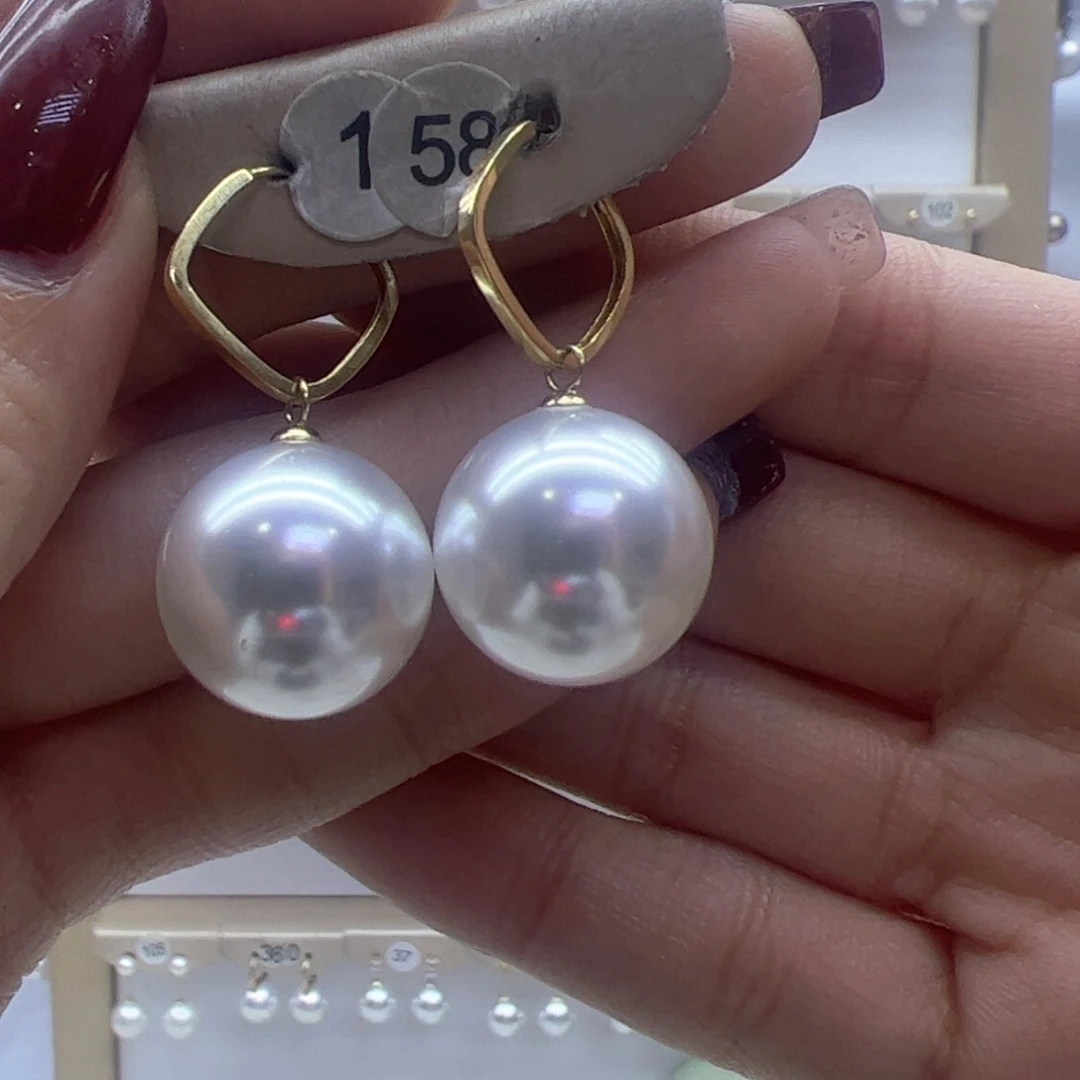 淡水珍珠耳饰18K金镶嵌