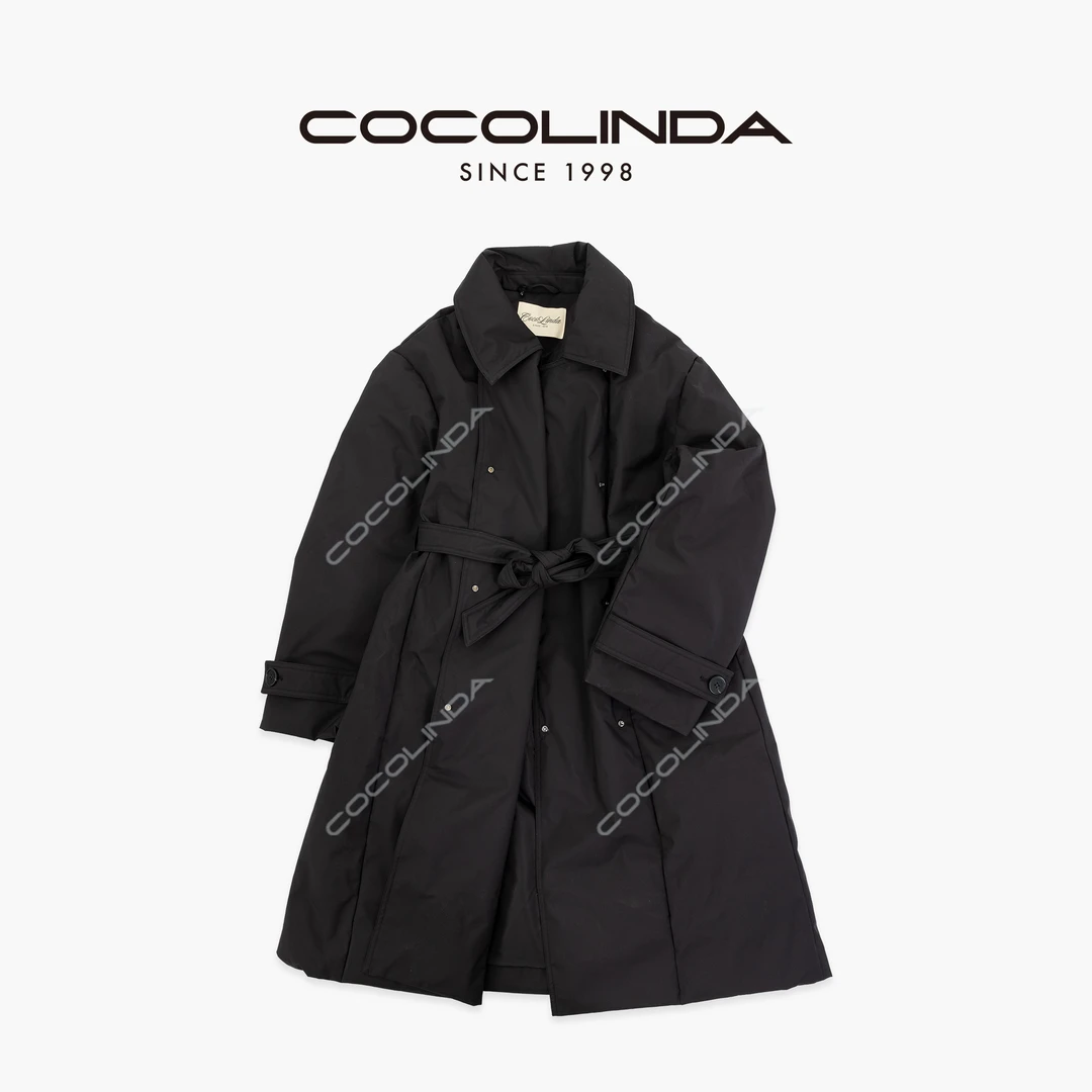 COCOLINDA| 90白鸭绒加厚系带超轻中长款羽绒服Y5353