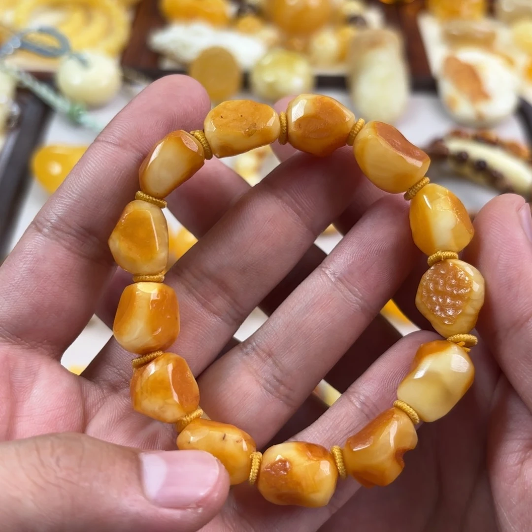 未镶嵌蜜蜡裸石手串