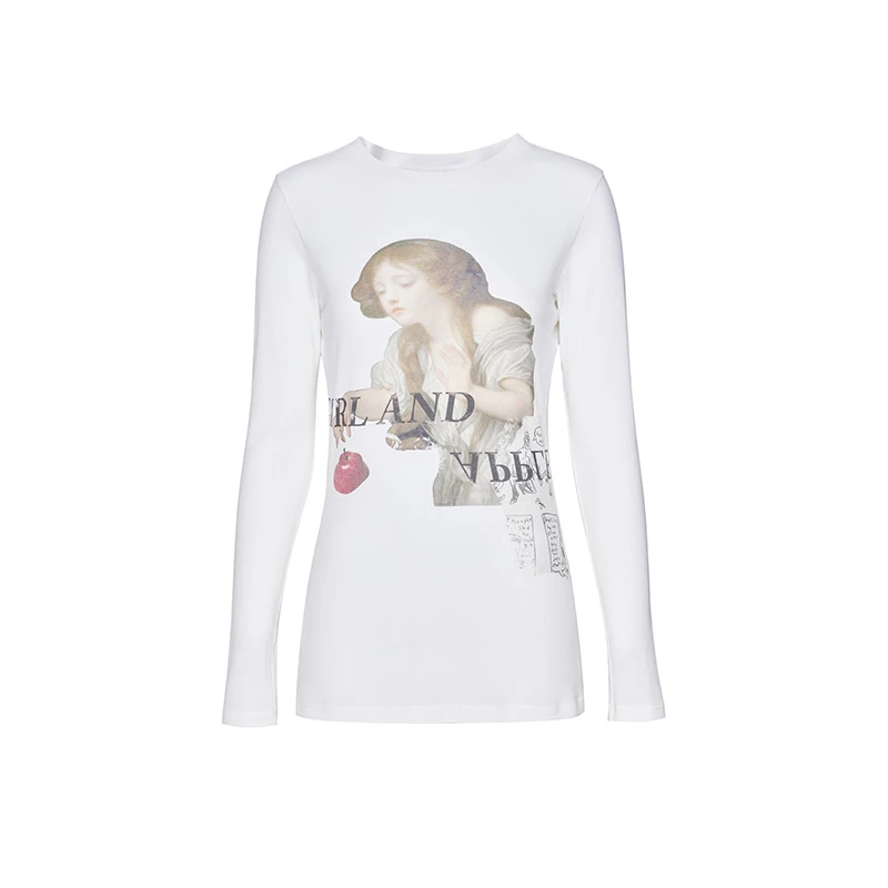 tracy chu混毛超细棉修身油画长袖T恤百搭款老钱风松弛感秋冬新品