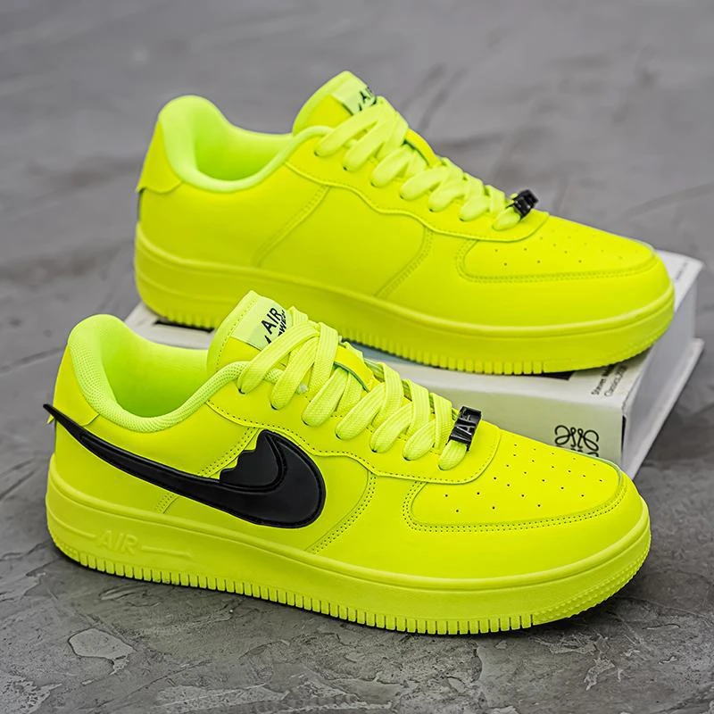 鞋纯原AMBUSH黑色荧光绿大勾校园休闲运动情侣