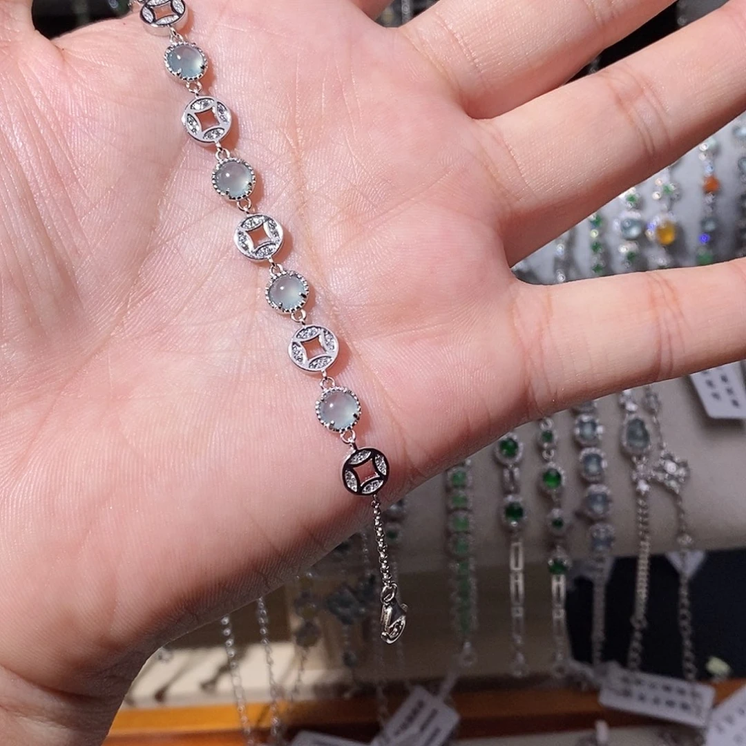 失***你翡翠银S925镶嵌手链