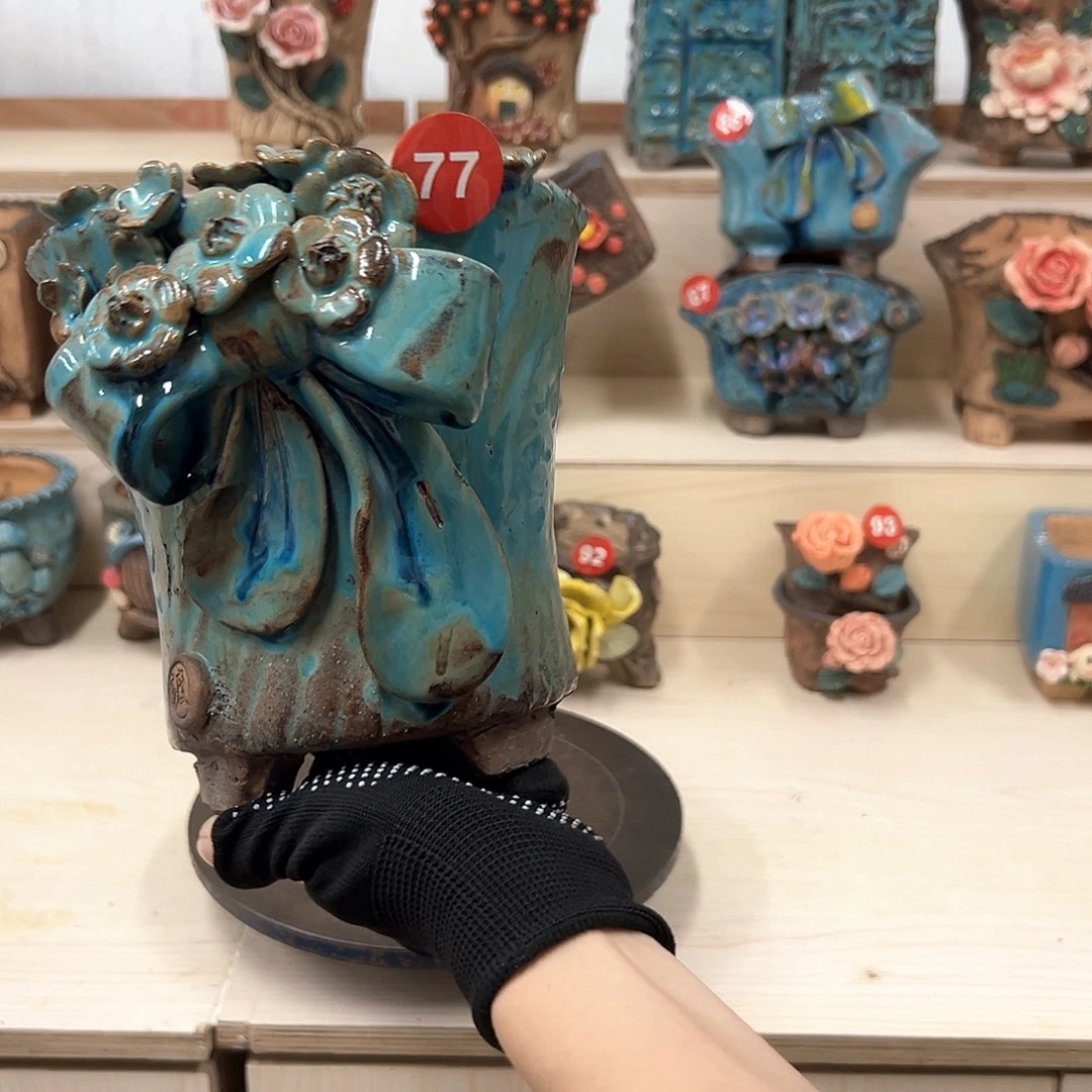 紫砂花盆77号内口13×11外高16