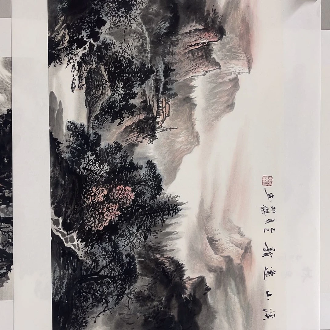 国画梁羽杰68/45青绿山水