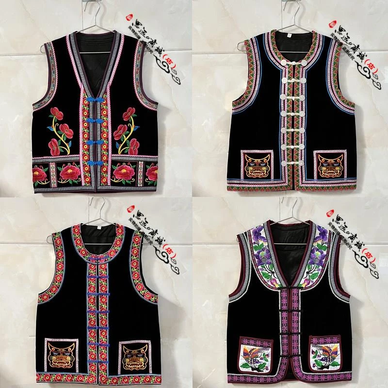 云南少数民族服装 成人男款马甲 彝族苗族傣族土家族马夹男士马褂