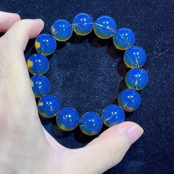大***前未镶嵌蓝珀珠宝奇石16mm