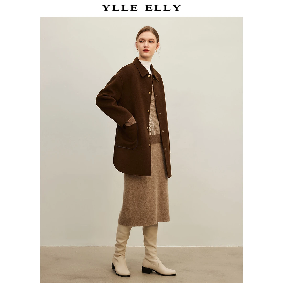 【丽公主】时尚毛呢复古减龄绵羊毛质感呢子外套Y430610