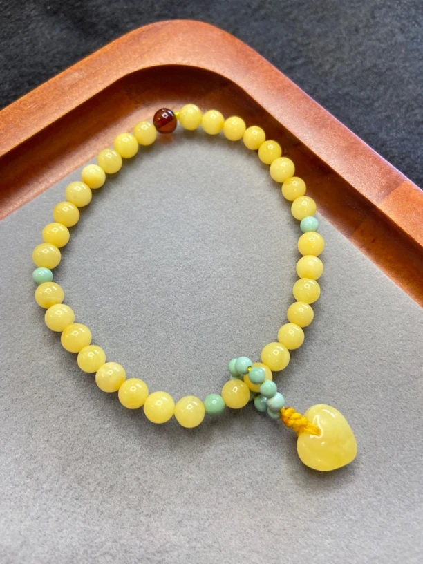 蜜蜡单圈简约百搭气质国风