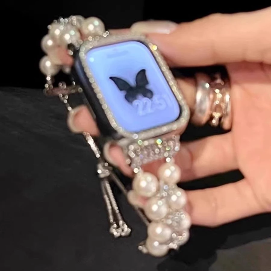 适用小米手环表带白珍珠高级感小米9pro手表watch4腕带9pro夏女款