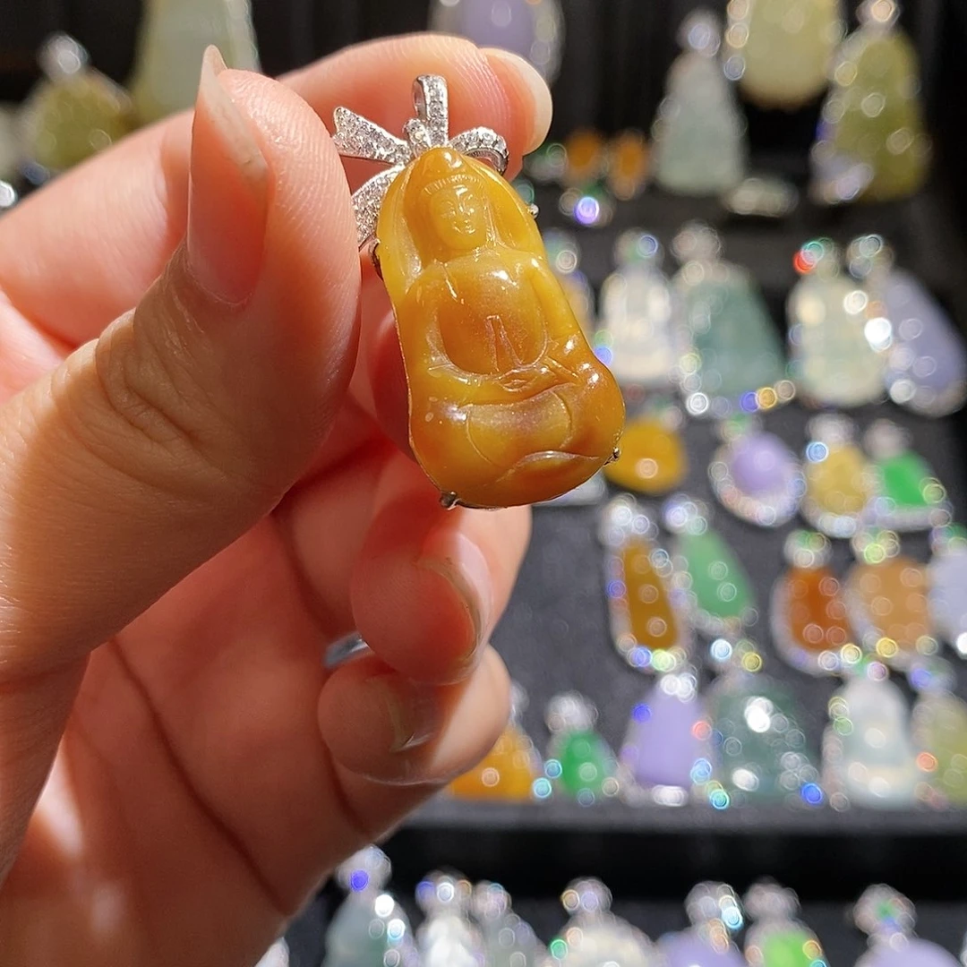 颈饰银S925镶嵌翡翠天然翡翠