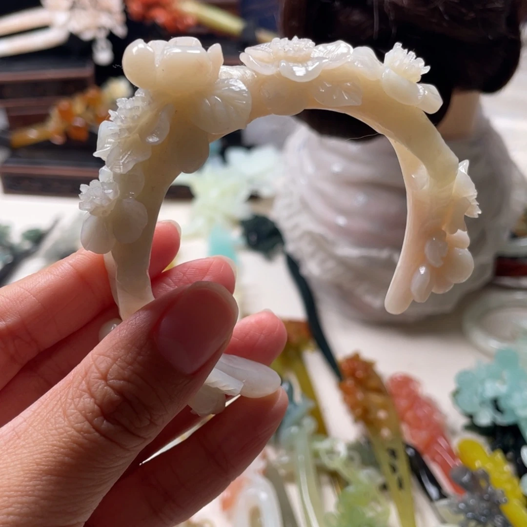 【闪购商品】未镶嵌岫玉发饰筱*