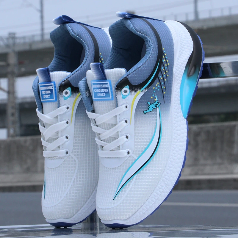 男士鞋子2025新款跑步鞋透气网面休闲运动鞋软底防滑旅游鞋子百搭