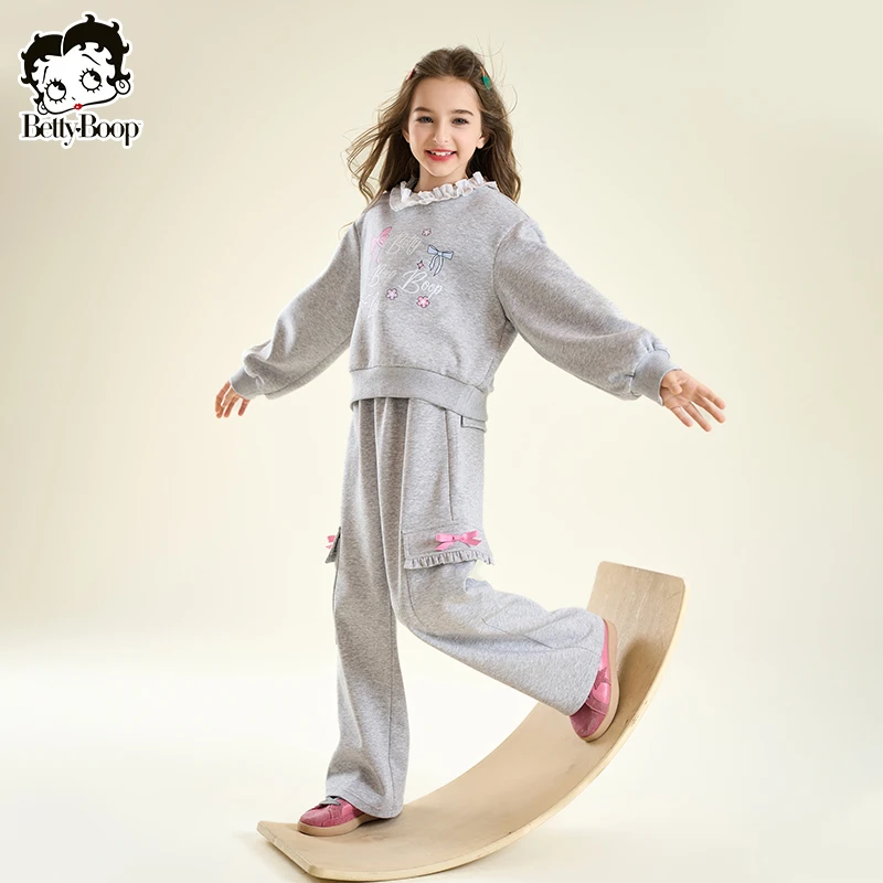 贝蒂女童针织秋装卫衣长裤子套装2025年春秋季中大童两件套25468