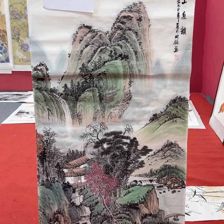 竖款潮汇书出艺术作品