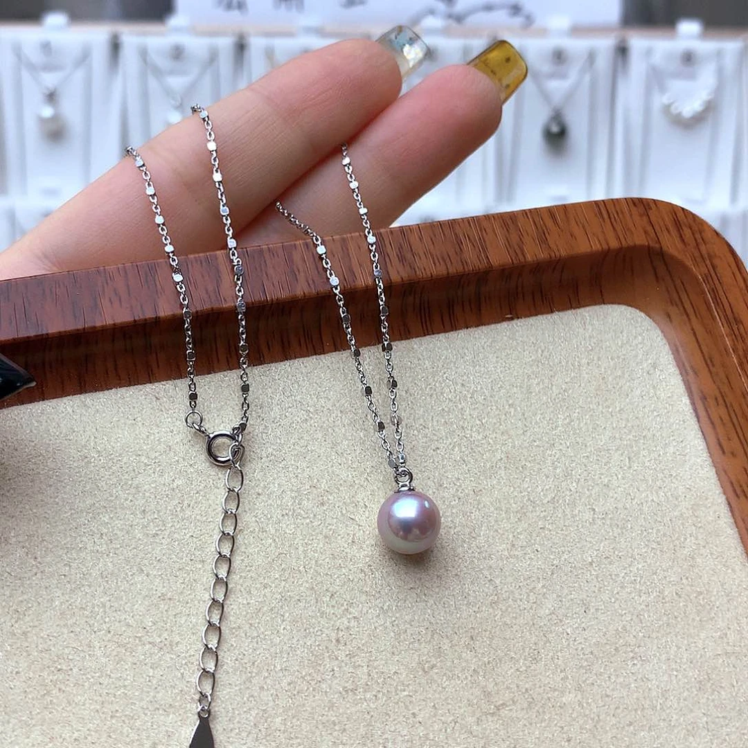 m***y淡水珍珠银S925镶嵌套链