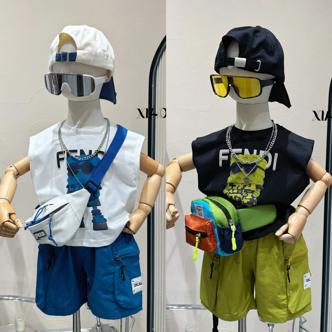 现货〃2025夏款套装T恤短袖韩版男童洋气潮童装休闲儿童痞帅825145