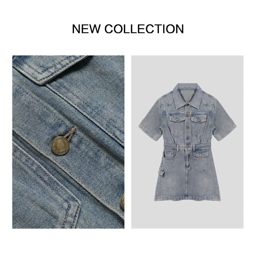 【小橱专享】L3F33001A 百搭时尚牛仔连衣裙-3001