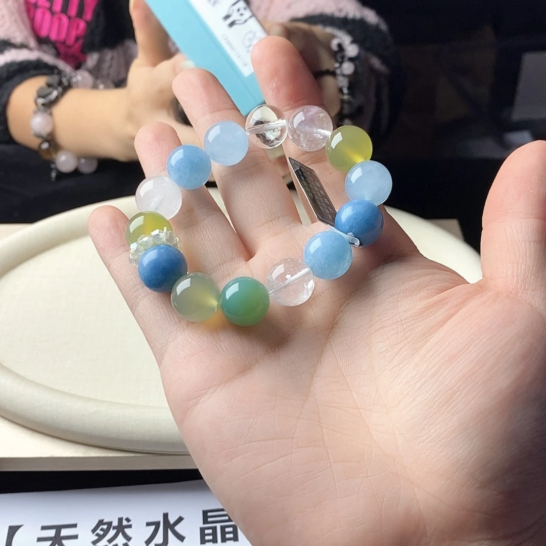 银S925镀金镶嵌手链水晶