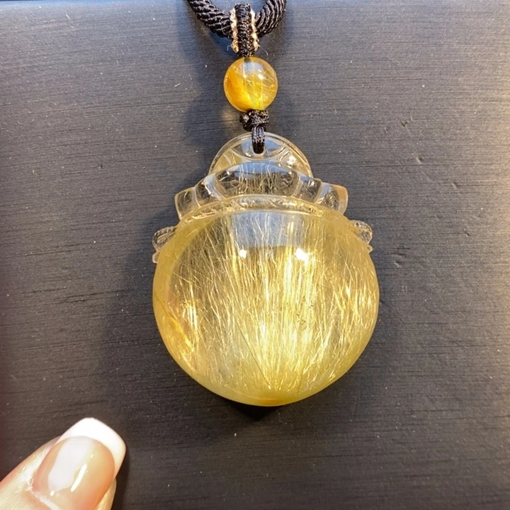 发晶颈饰未镶嵌金发晶顺发福袋吊坠