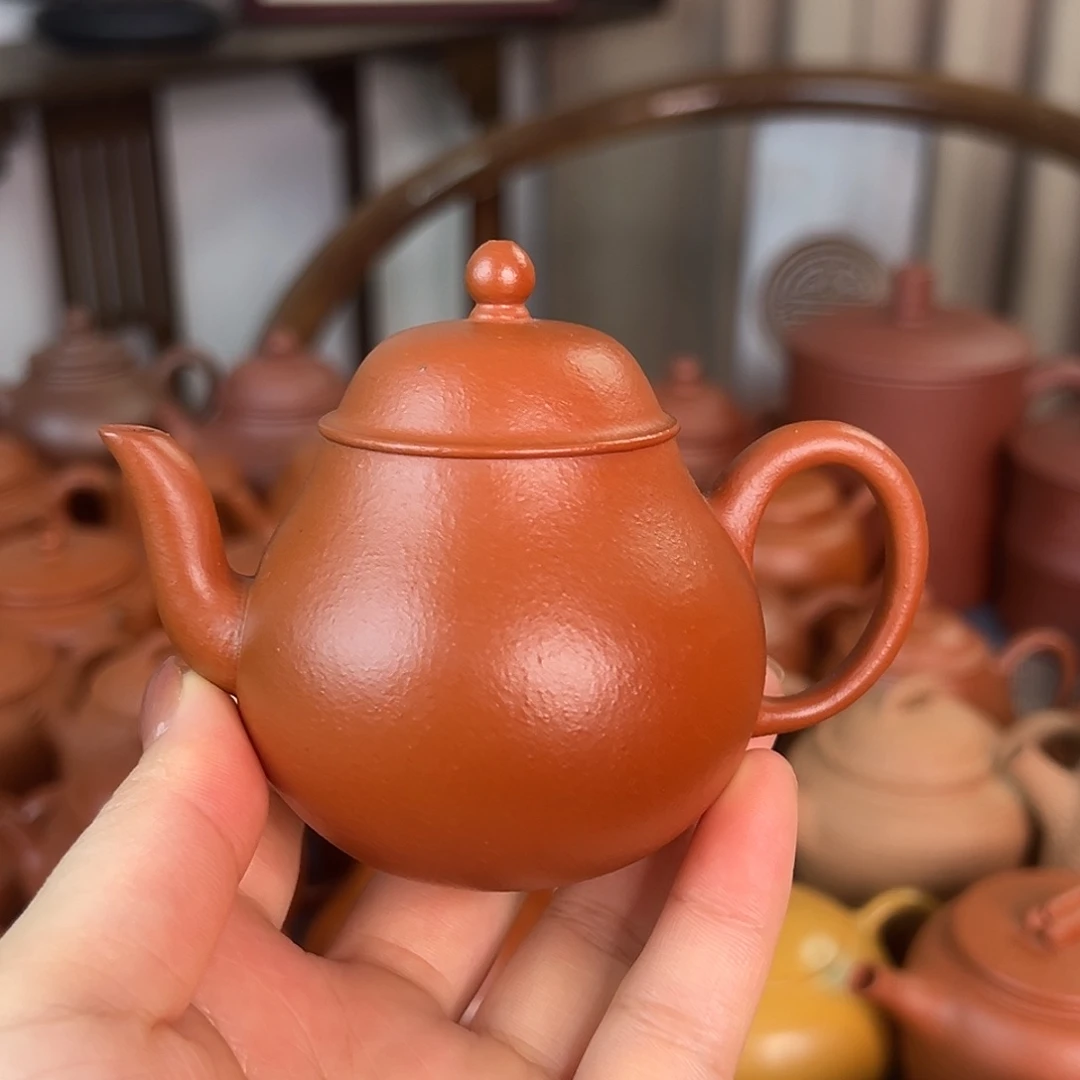 茶壶紫砂精品原矿0添加赵庄生砂朱泥鸣远梨110cc