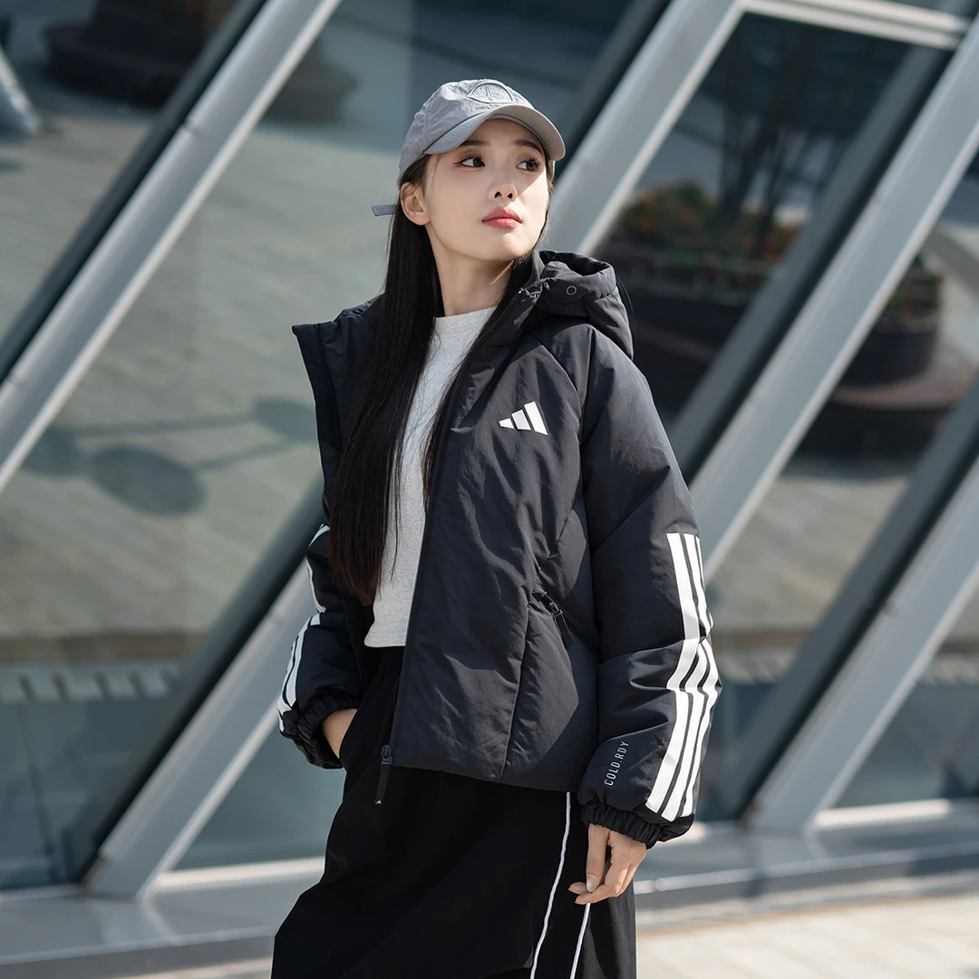 阿迪达斯上衣外套休闲舒适保暖时尚夹克女式运动羽绒服JG3866
