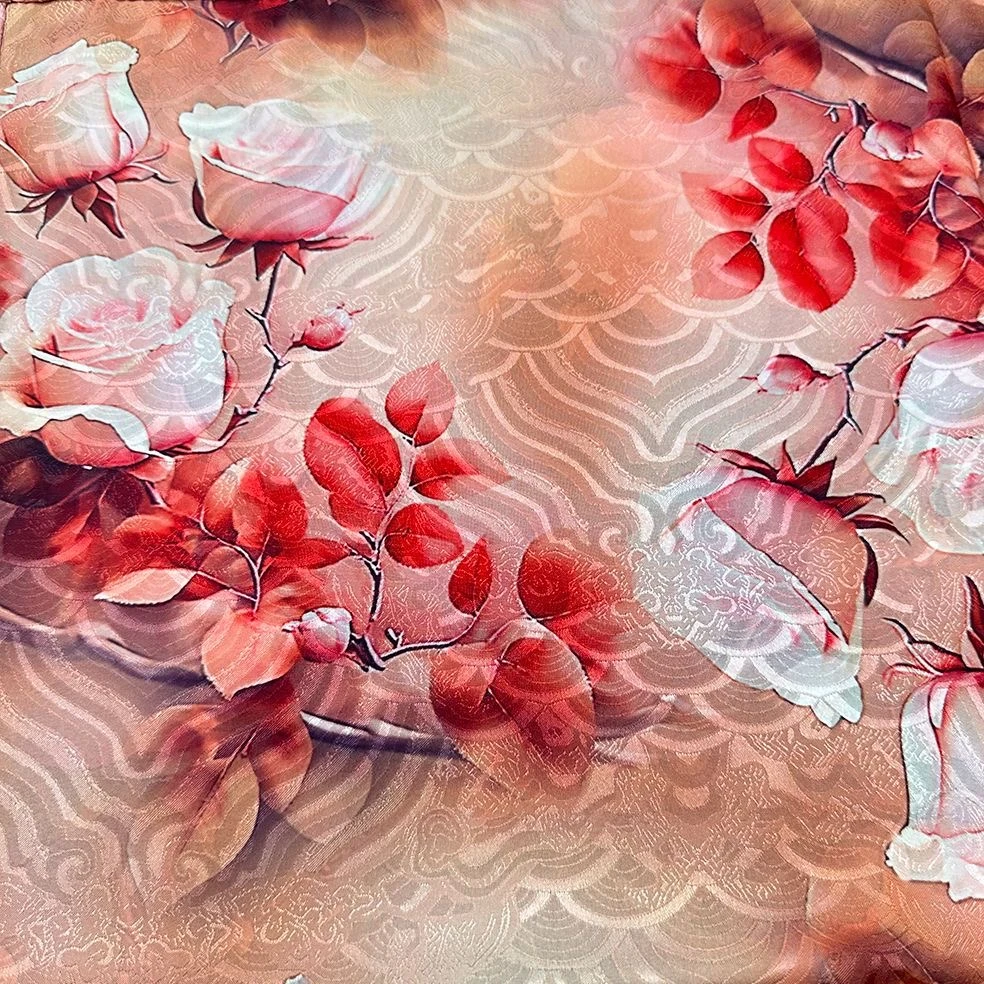 140199百花齐放龙鳞纹香云花萝提花双面披肩丝巾140*140