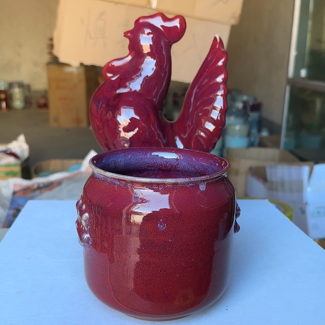 摆件陶郑家钧窑微瑕