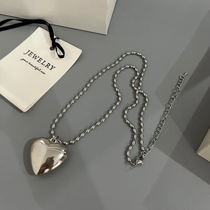 钛钢项链 韩国东大门正品爱心吊坠项链/No退No换