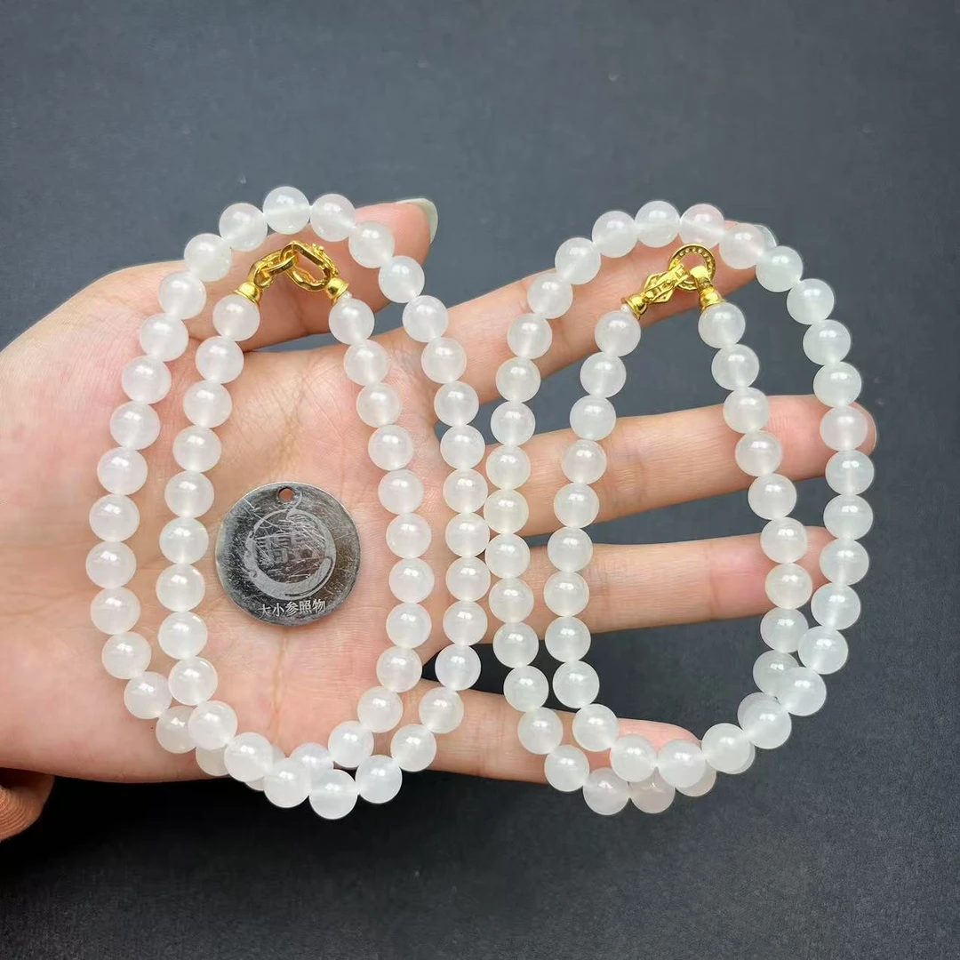 翡昱-N6-39761-715-和田玉珠链颈饰/约7+/约56颗/-多样性发其一C