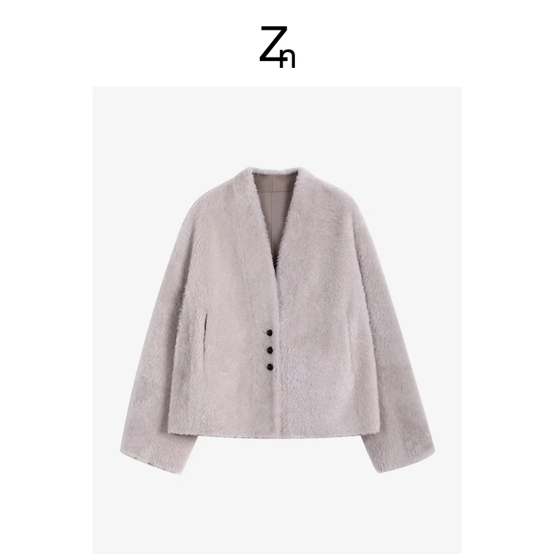 收藏品特级拉贡羊皮革皮毛一体A824Z21828