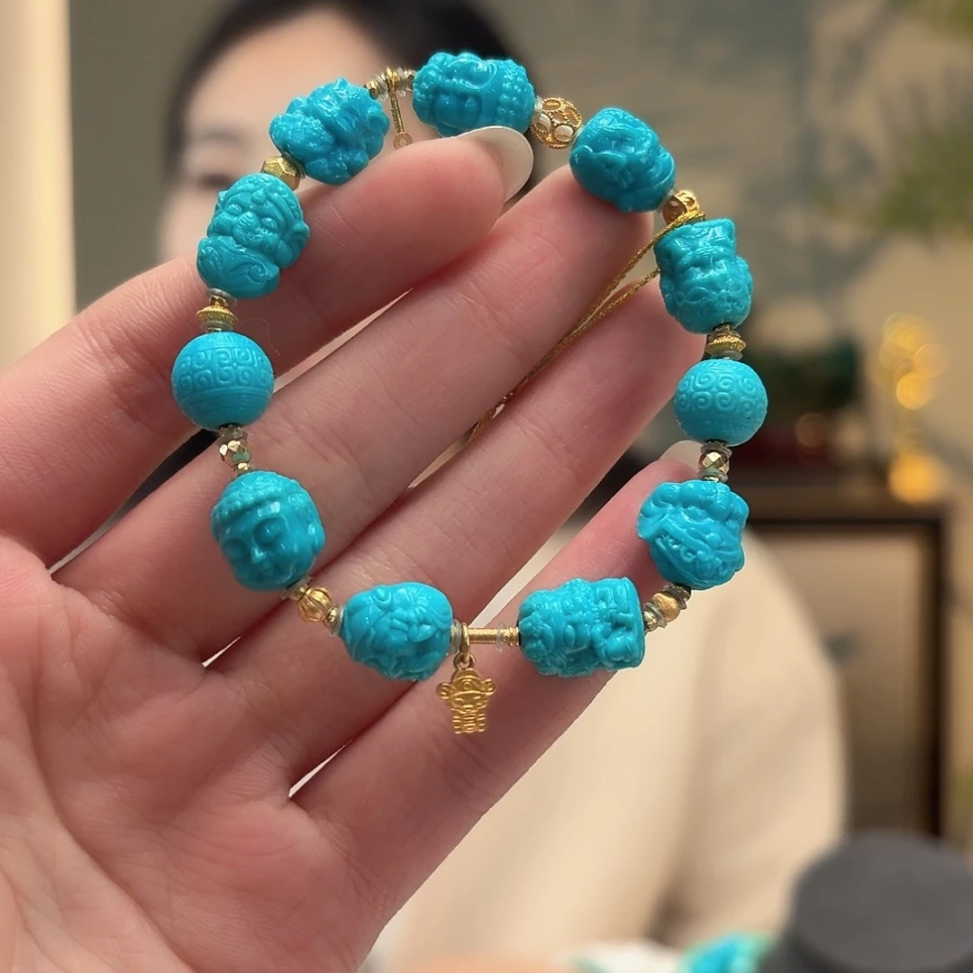 绿松石18K金镶嵌颈饰