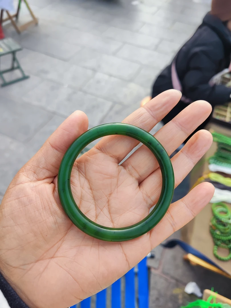 和田玉碧玉手镯美人条